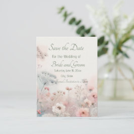 Postal Delicate Queen Anne's Lace Save the Date Postcard