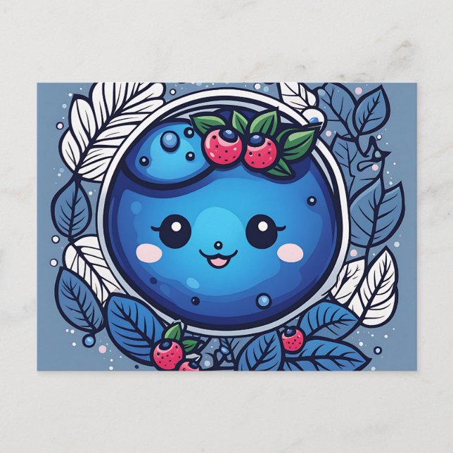 Postal Delicia de Arándanos Fruta Linda (Anverso)