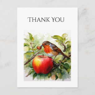 Postal Delicia de Pájaro y Manzana Caprichosa