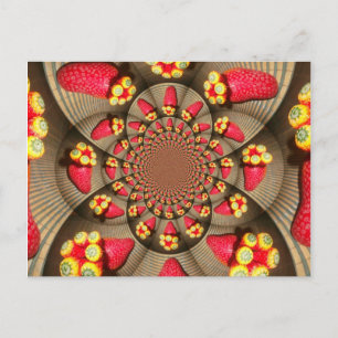 Postal Delicia Roja Colorida: Arte de Calidoscopio de Fre