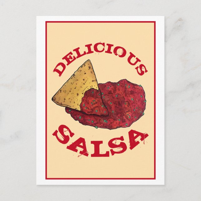 Postal Deliciosa salsa de tomate Ilustracion de tortillas (Anverso)