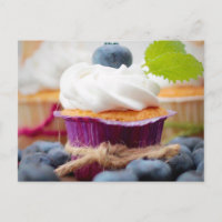 Deliciosa tarta de arándano azul con crema batida