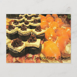 Postal Deliciosas variedades de Pinxtos en San Sebastián