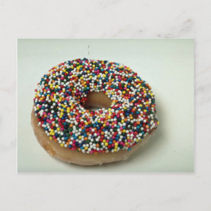 Postal Delicioso arcoiris rociado donut