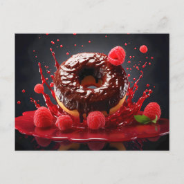 Postal Delicioso donut con glaseado de azúcar, vista supe