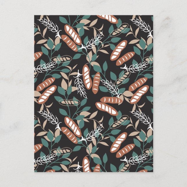 Postal Delicioso patrón de pan de baguette casero (Anverso)