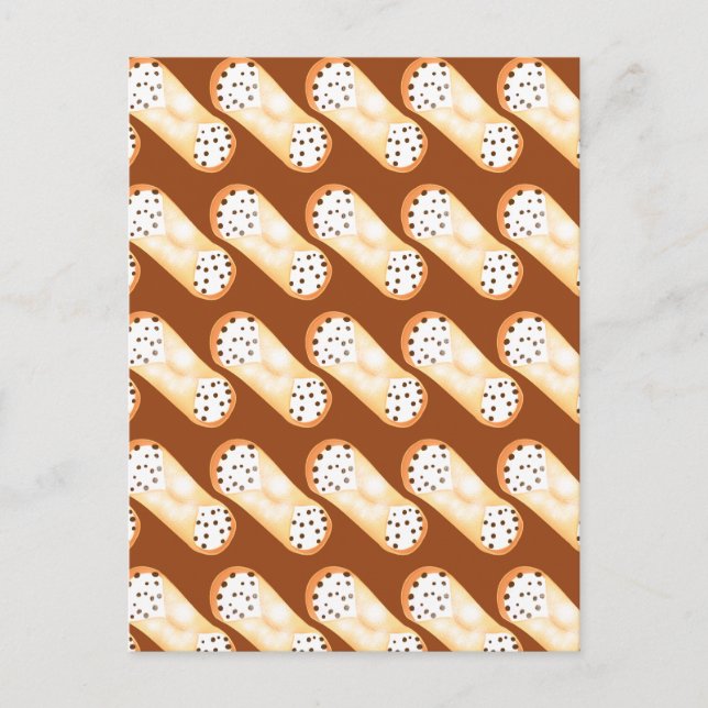 Postal Delicioso postre cannoli (Anverso)