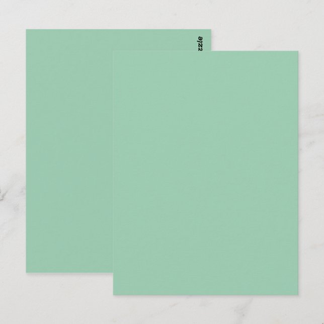 Postal Delicioso Verde Menta Color Sólido (Anverso / Reverso)