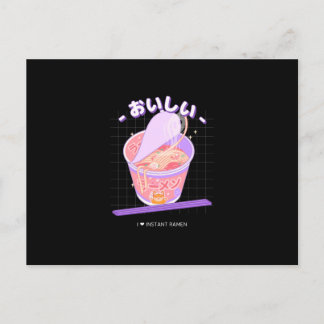 Postal Deliciosos fideos que amo el Ramen instantáneo