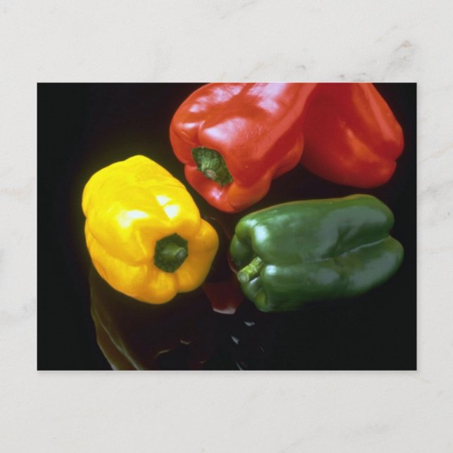 Postal Deliciosos pimientos coloridos (Anverso)