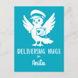 Postal Delivering Hugs Penny Post Mascot Postcard