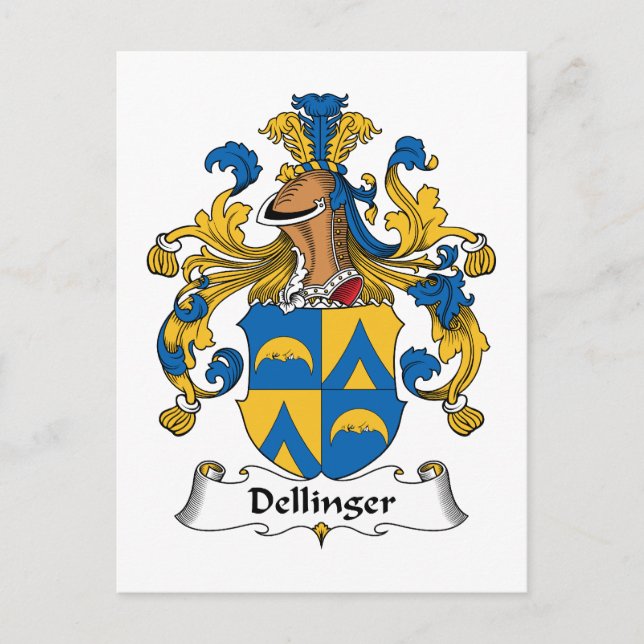 Postal Dellinger Family Crest (Anverso)