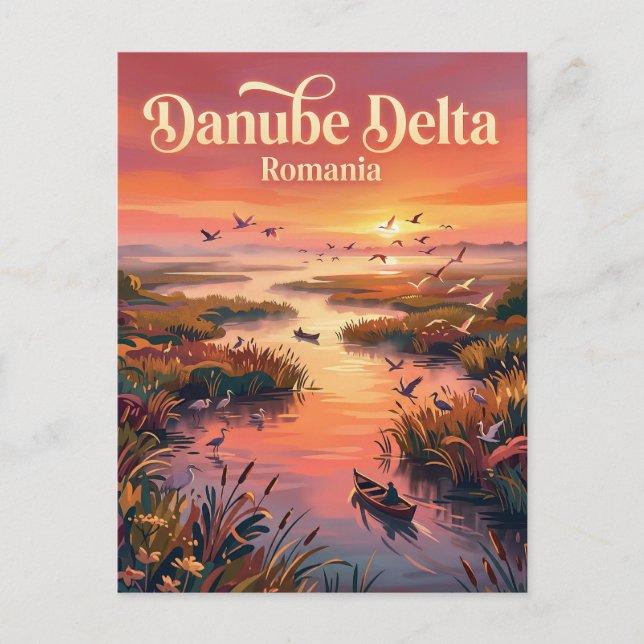 Postal Delta del Danubio Rumania (Anverso)
