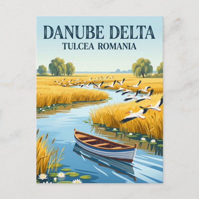 Postal Delta del Danubio Rumania (Anverso)