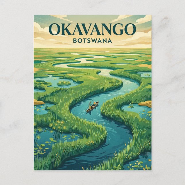 Postal Delta del Okavango, Maun, Noroeste (Anverso)