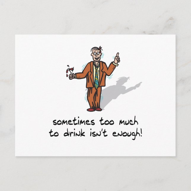 Postal Demasiado para beber (Anverso)