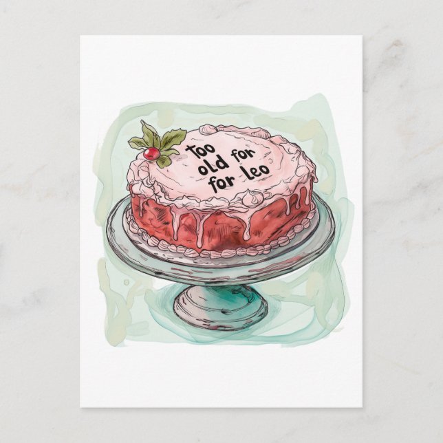 Postal Demasiado viejo para Leo - Cumpleaños 25 (Anverso)