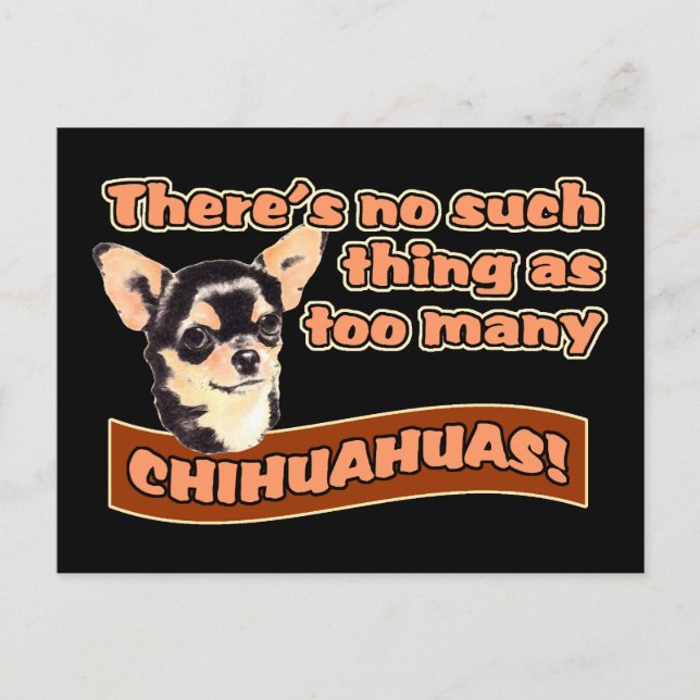 Postal "Demasiados Chihuahuas" (Anverso)
