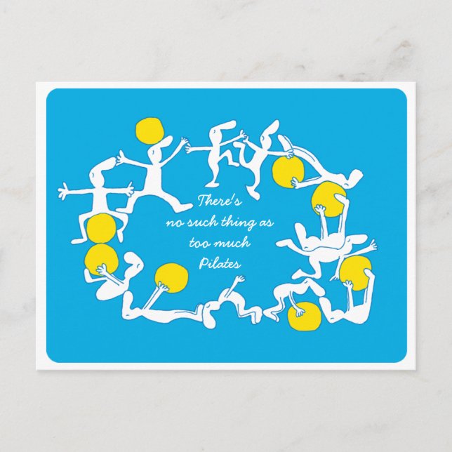 Postal Demasiados Pilates Postcard, azul (Anverso)