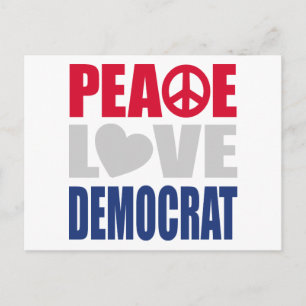 Postal Democracia de amor por la paz