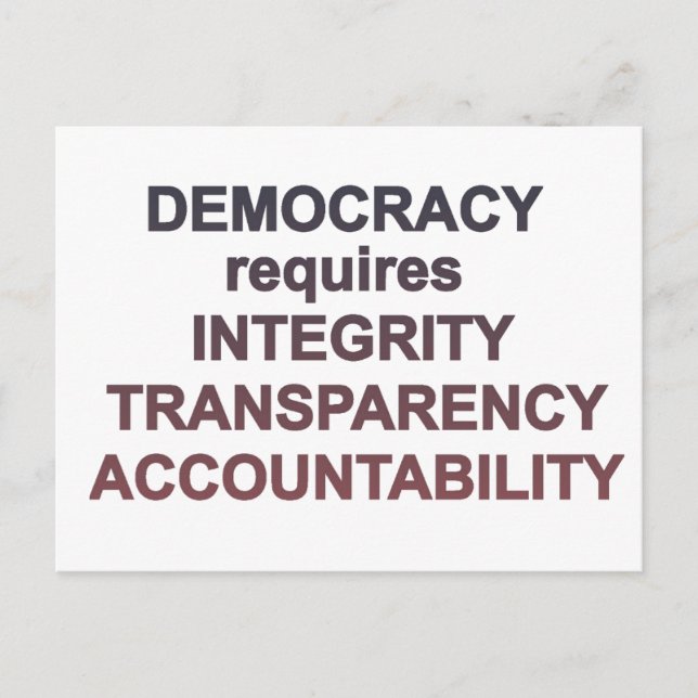Postal Democracia Integridad Transparencia Responsabilida (Anverso)