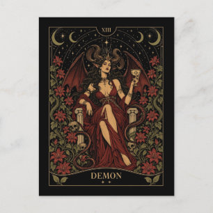Postal Demonio, Arte de Tarot Starlit
