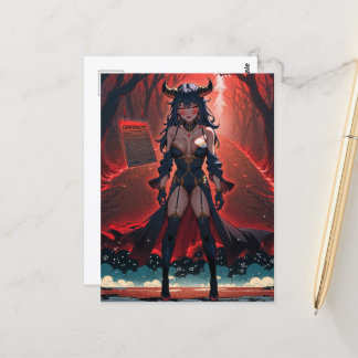Postal Demonio con Contacto en Encrucijada, Anime Demonio