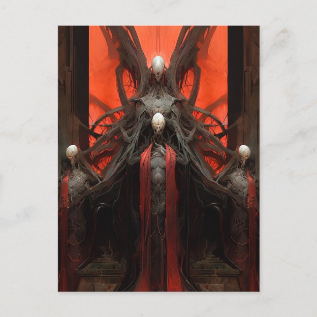 Postal Demonio Criaturas sombrías fantasías horror (Anverso)