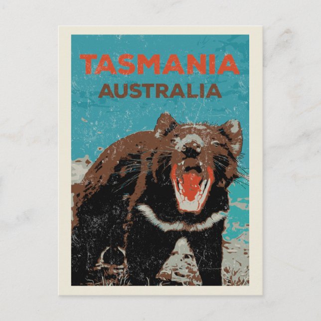 Postal Demonio de Tasmania, isla de Tasmania, Australia (Anverso)
