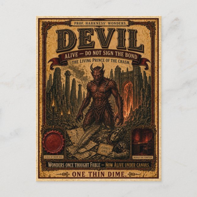 Postal Demonio, Monstruo de Circo Antiguo (Anverso)