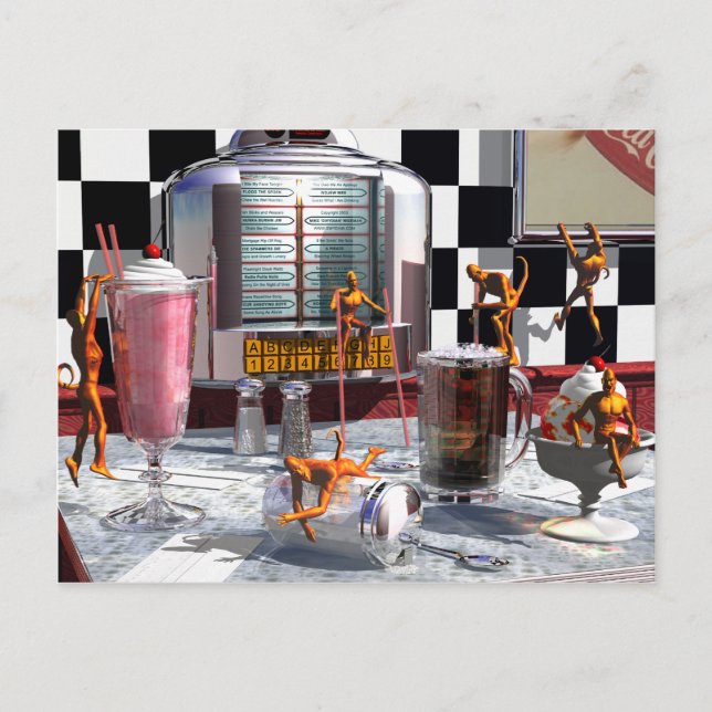 Postal Demonios de Soda Shop (Anverso)