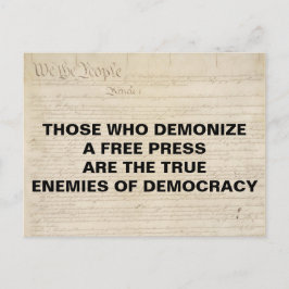 Postal Demonizar a la prensa enemiga de la democracia en 