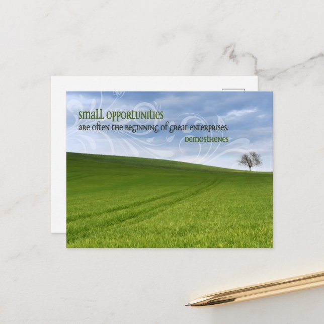 Postal Demosthenes Cita Inspiradora "Oportunidades" (Anverso/Reverso In Situ)