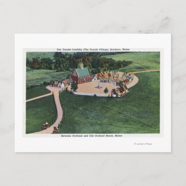 Postal Den Danske Landsby (aldea danesa) (Anverso)
