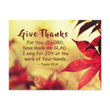 Den gracias, Salmo 92:4 Versículo de la Biblia