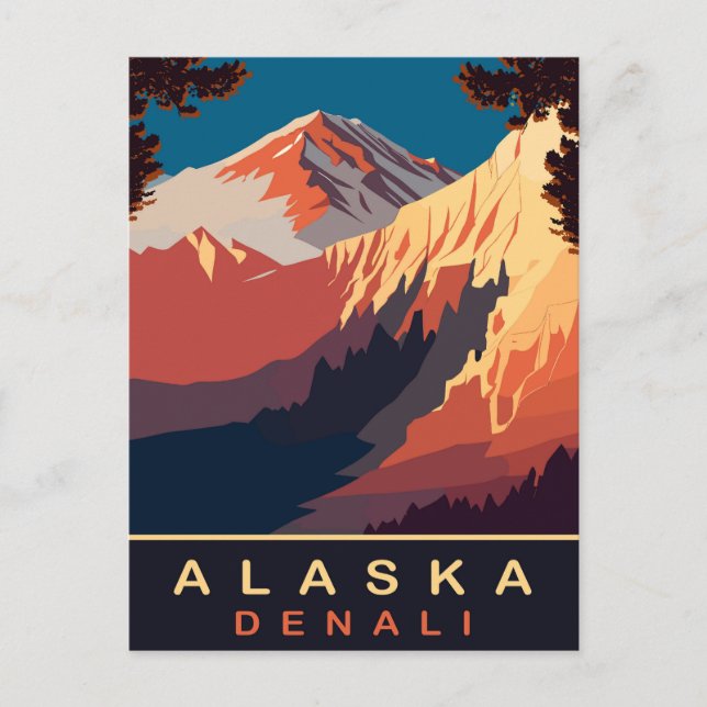 Postal Denali, Alaska, Viajes (Anverso)