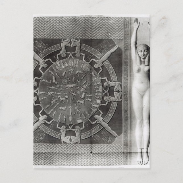 Postal Dendera Zodiac, grabado en 1802 (Anverso)