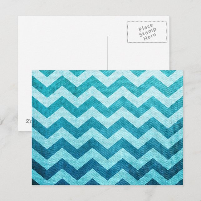 Postal Denim Chevron por Shirley Taylor (Anverso / Reverso)