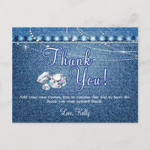 Postal Denim y Diamantes Gracias Cartas