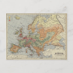 Postal Densidad de población   Mapa europeo