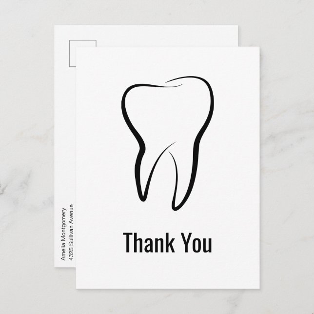 Postal Dental Tooth Medical Gráfica Dentistry Gracias (Anverso / Reverso)