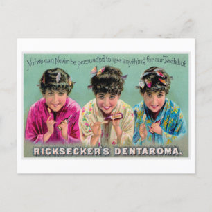 Postal Dentaroma de Ricksecker y anuncio de pasta dental 