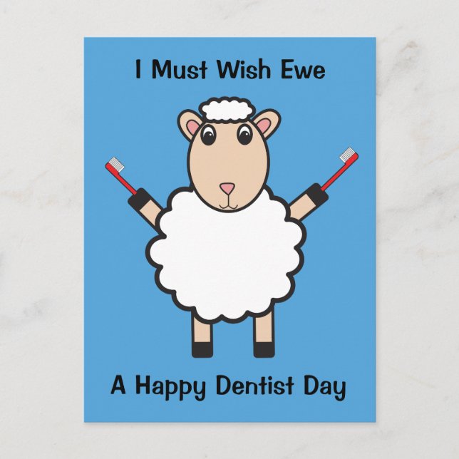 Postal Dentist Day Sheep Toothcel Wish Ewe Personaliza (Anverso)