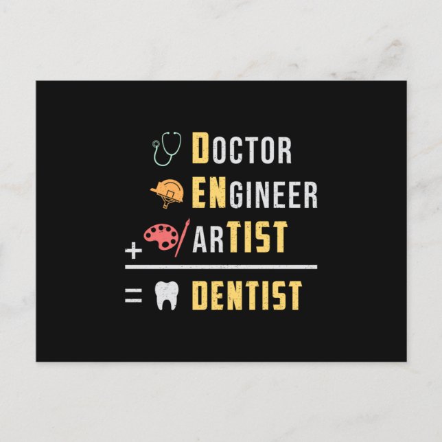 Postal Dentist Dental Teeth Médica Tooth Diente Gracioso  (Anverso)