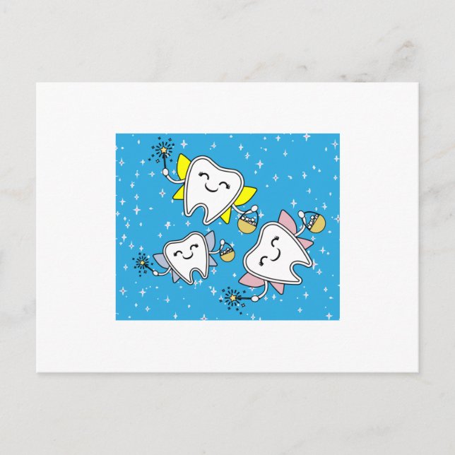 Postal Dentista de hadas dental perdido diente de leche (Anverso)