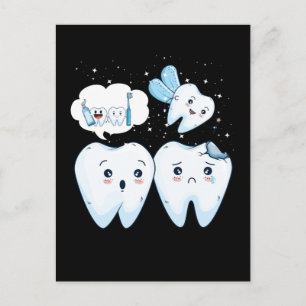 Postal Dentista Feliz Dientes Hada Linda Asistente Dental