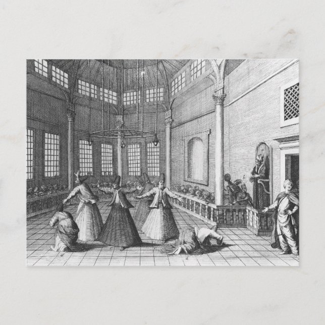 Postal Dentro de una mezquita turca, ilustracion (Anverso)