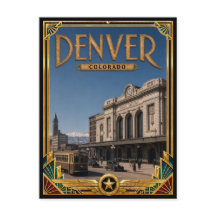 Denver Colorado Arte Deco Vintage Edad Dorada