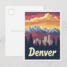 Postal Denver Colorado Arte vintage Viajes