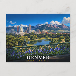 Postal Denver Colorado Capitol Montañas Rocosas Viaje